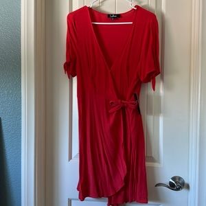 Lulus - My Philosophy Red Wrap Dress - size Medium
